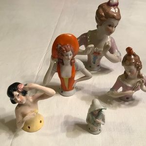 Five Vintage Half Dolls
